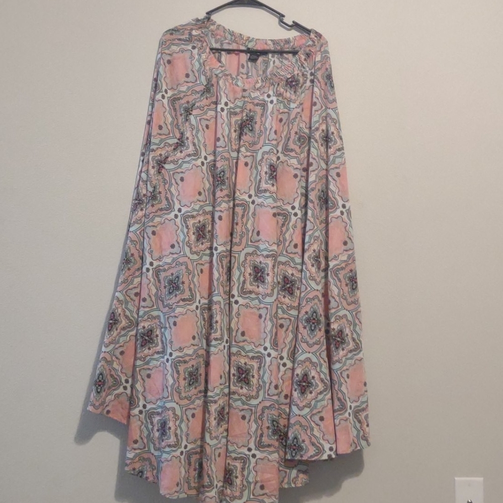 Bohemian pink print flowy skirt